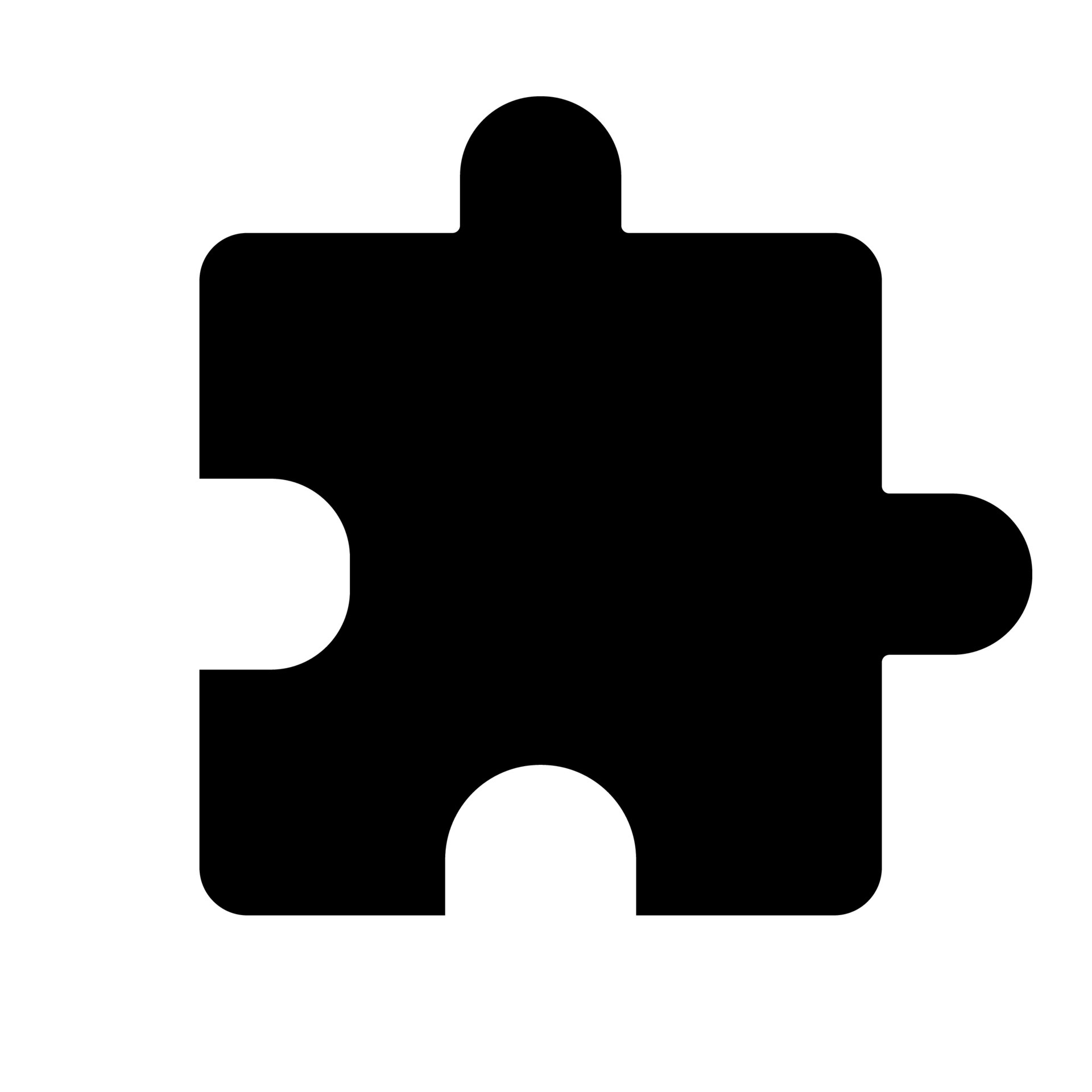 icono de glifo de extensión. rompecabezas. símbolo de silueta. espacio