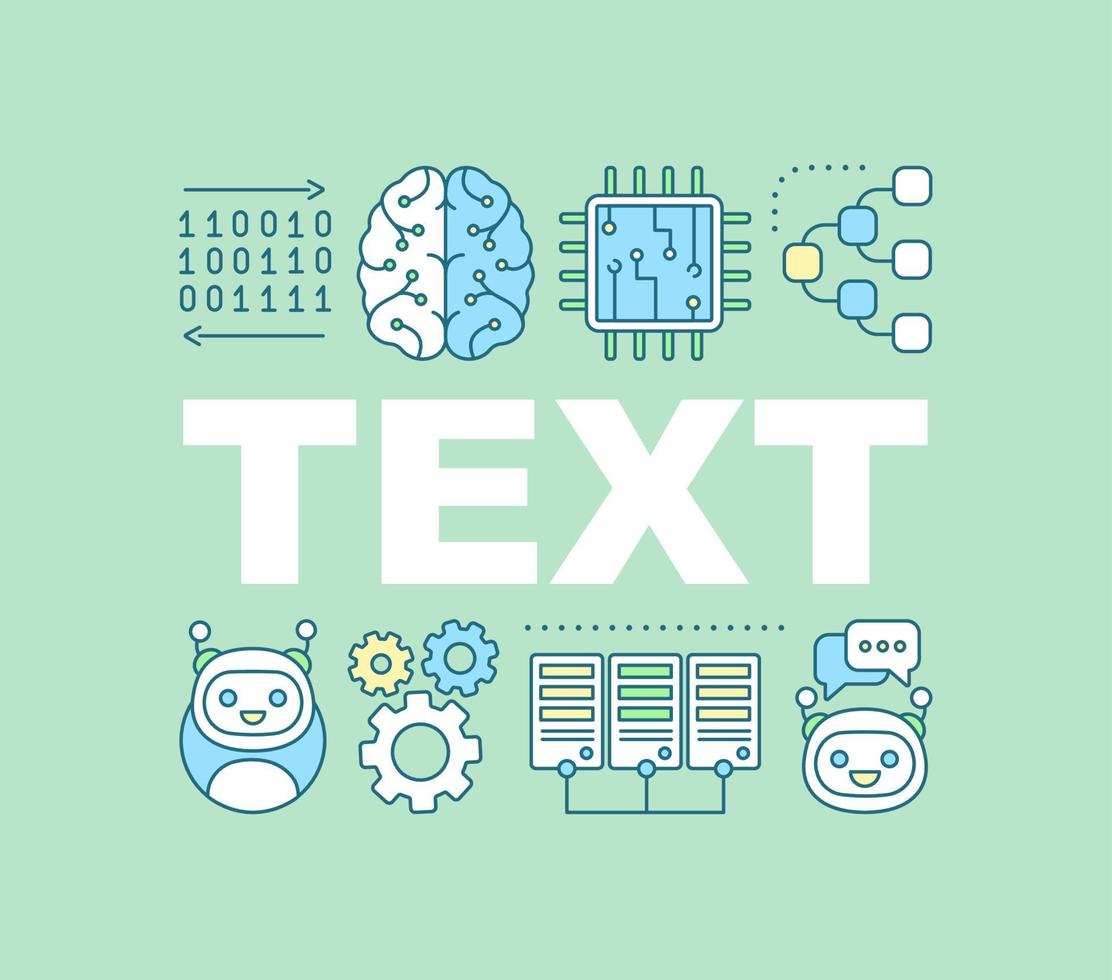 AI word concepts banner. Artificial intelligence. IT technology. Isolated lettering typography idea with linear icons. Chatbot. Vector outline illustration