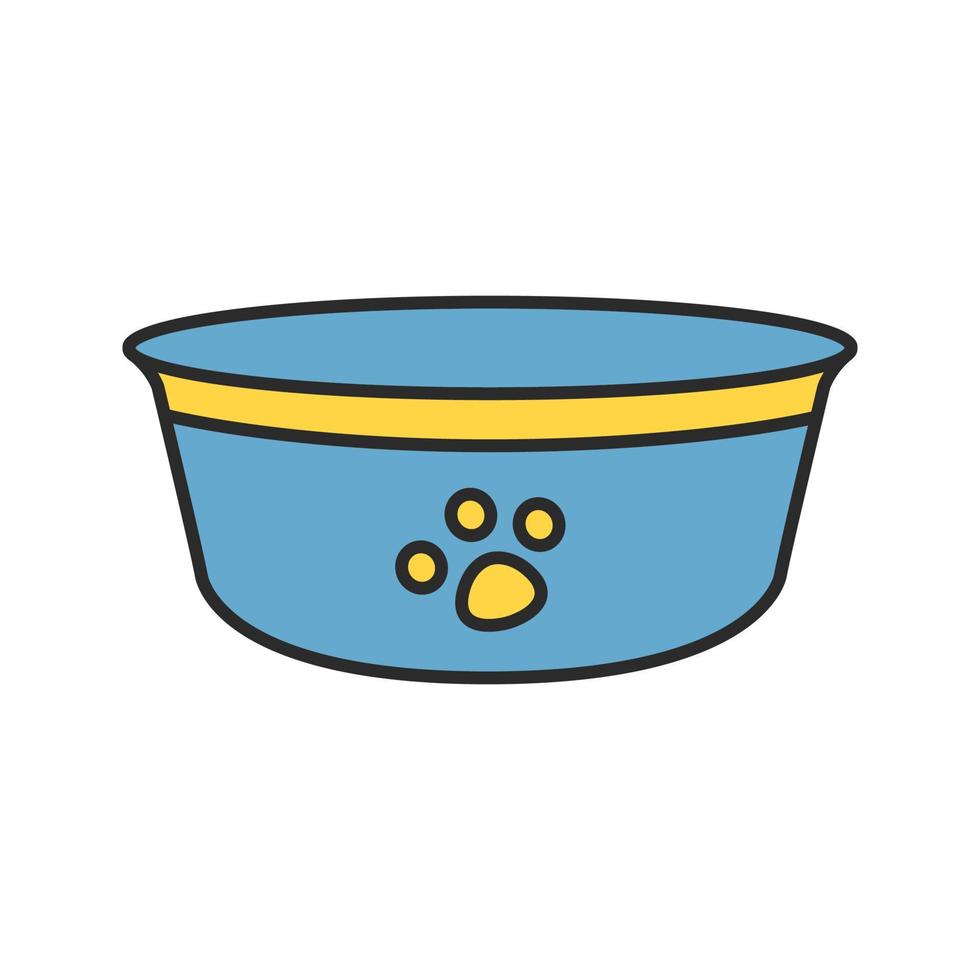 Dog's bowl color icon. Isolated vector illustration