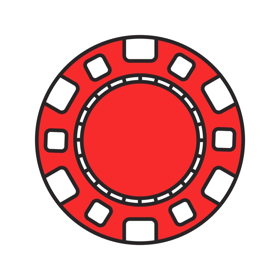 Casino chip color icon. Gambling token. Casino. Isolated vector illustration