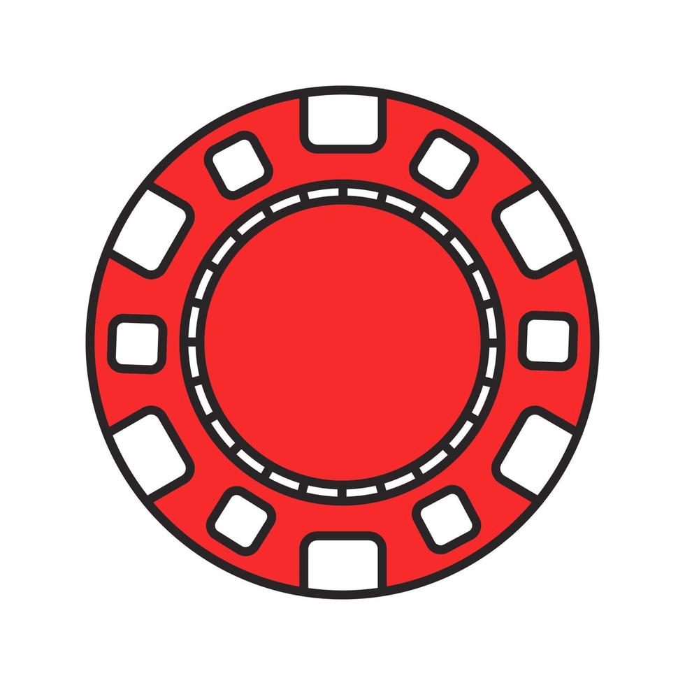 icono de color de ficha de casino. ficha de juego. casino. ilustración vectorial aislada vector