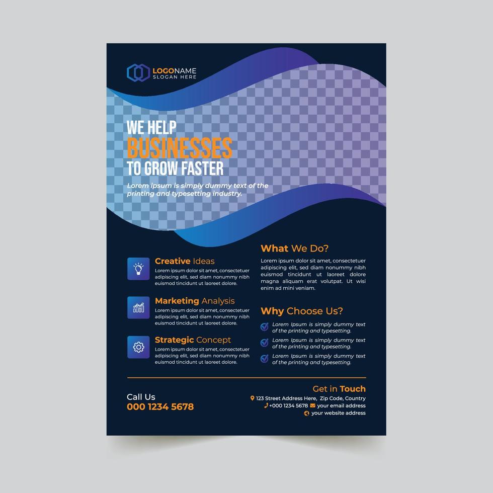 Creative modern corporate business flyer template design vector