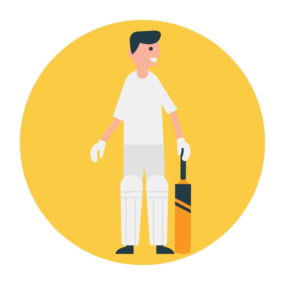 conceptos de jugador de cricket vector