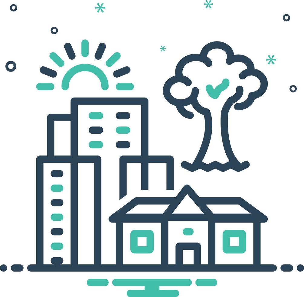 icono de mezcla para la ciudad natal vector