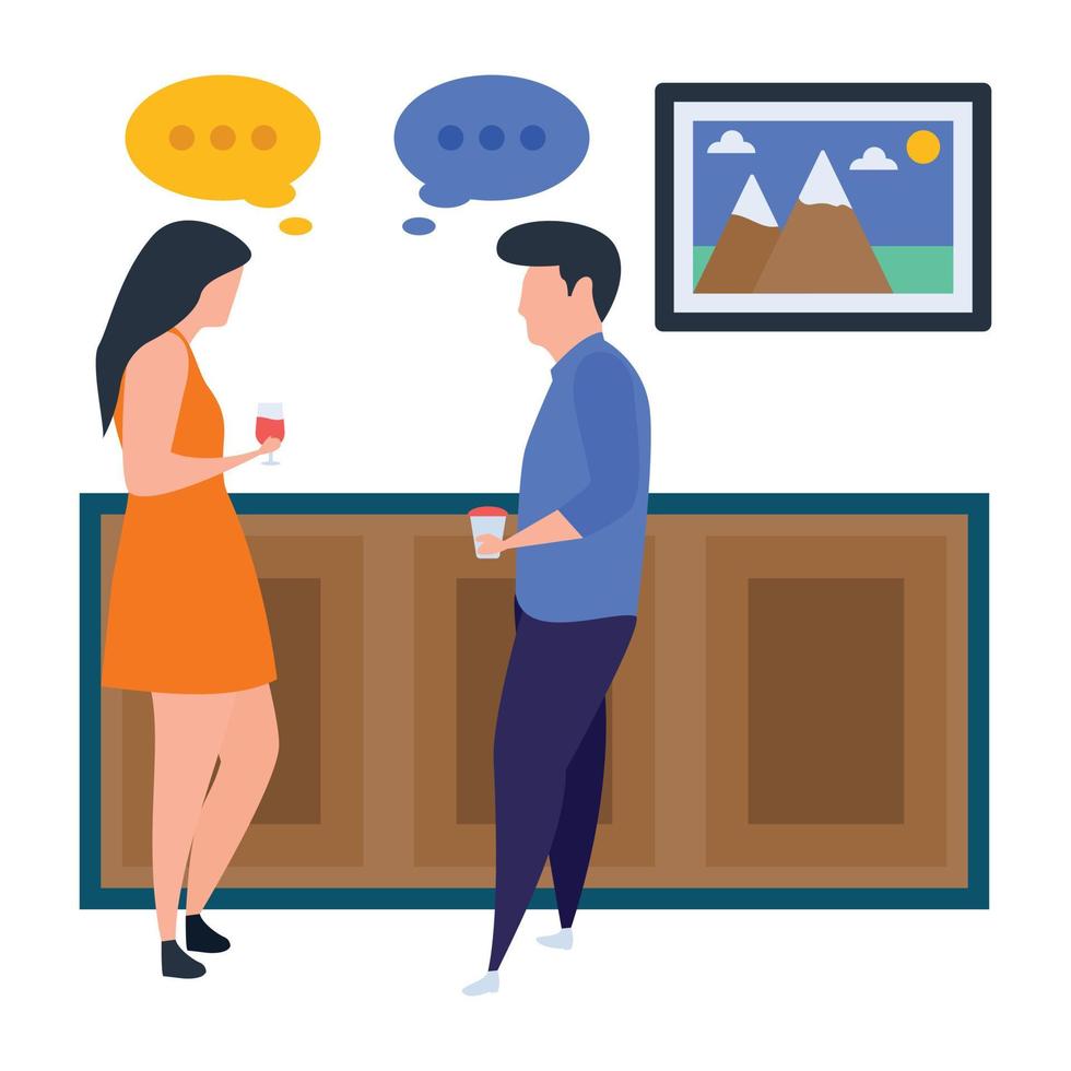 Couple Talking Concepts vector