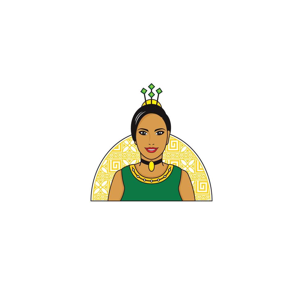 Polynesian Girl logo or icon design vector
