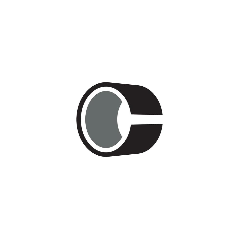 Letter C and PVC Pipe logo or icon design vector