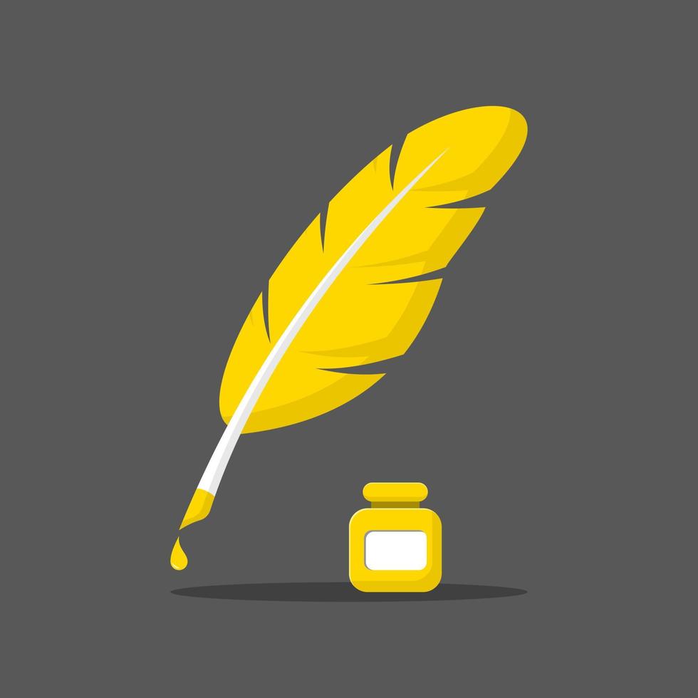 Quill and ink icon illustration vector