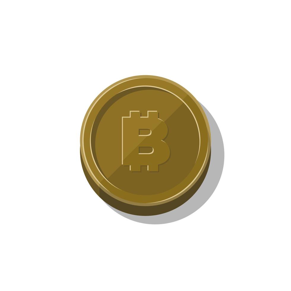 Golden coin with letter b icon illustration vector