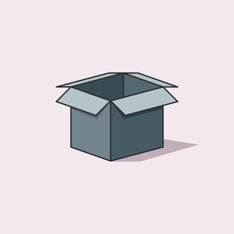 Open cardboard box illustration vector