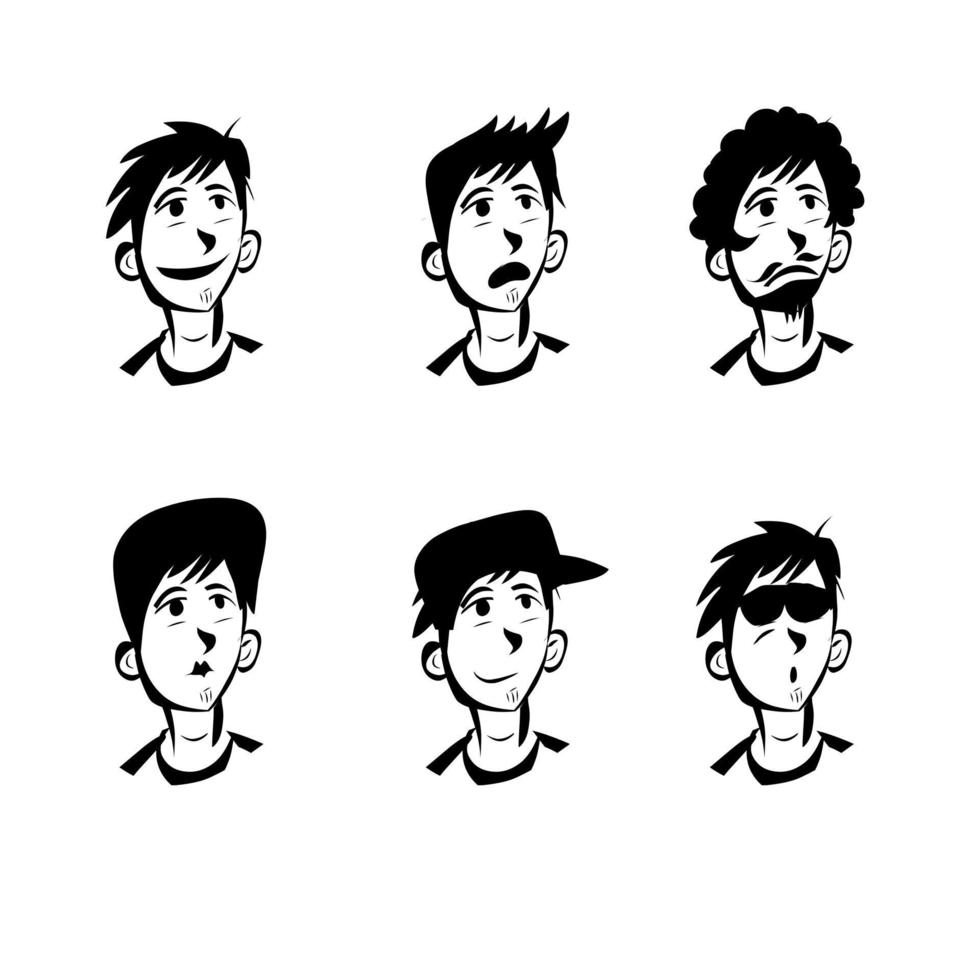 ilustración de vector de conjunto de caracteres de hombre