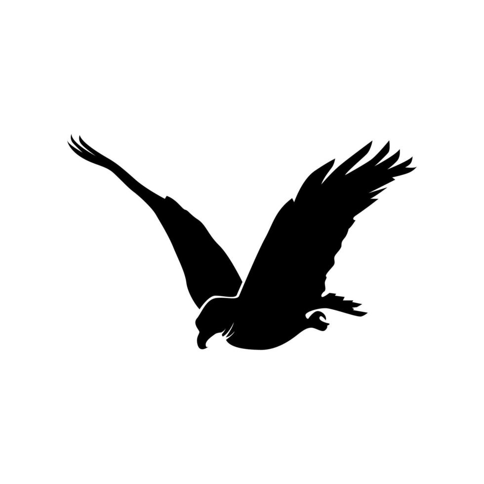 silueta de águila, silueta de águila voladora, águila voladora, ilustración de pájaro volador vector