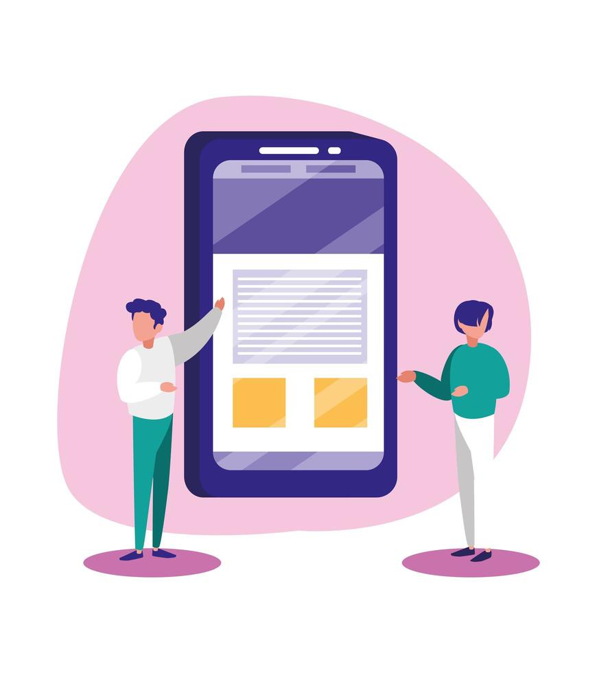 Men with smartphone vector design
