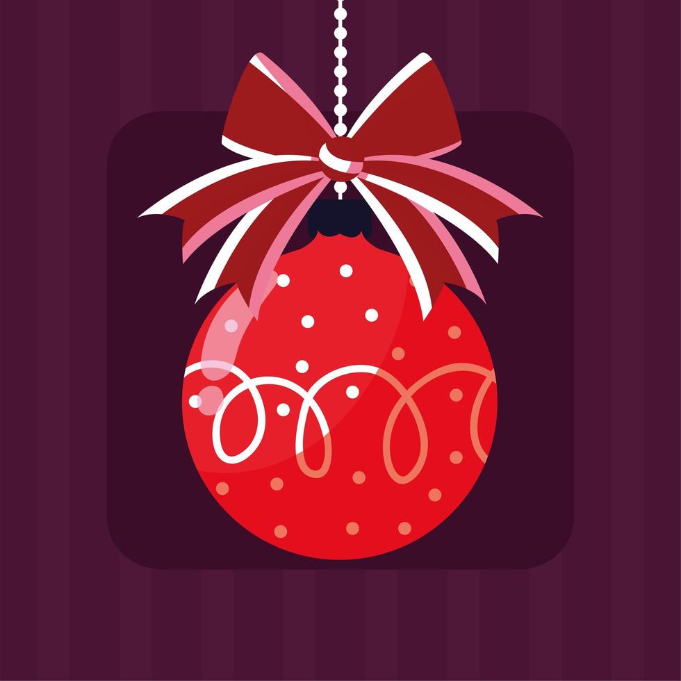 Merry christmas red sphere vector design