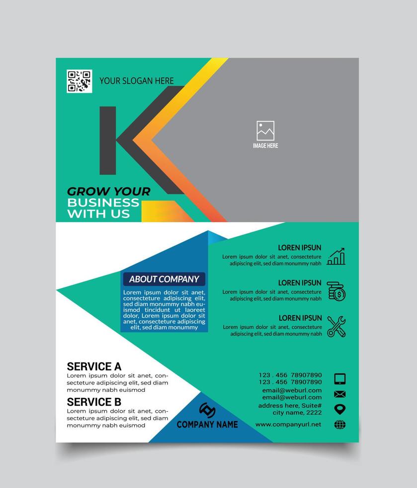 Business Flyer Vector Template, Interior Flyer Design, Business Poster and Brochure Cover Design