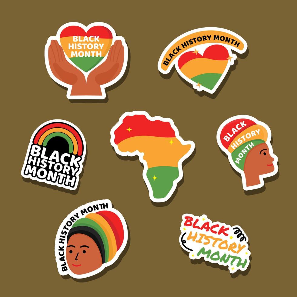 Black History Month Sticker Set vector