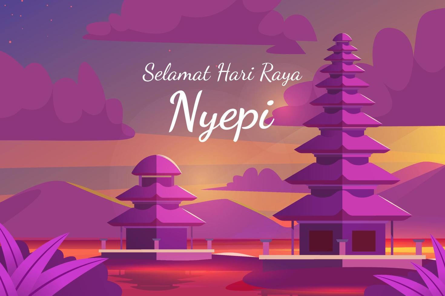 Balinese Pura in Nyepi Day vector