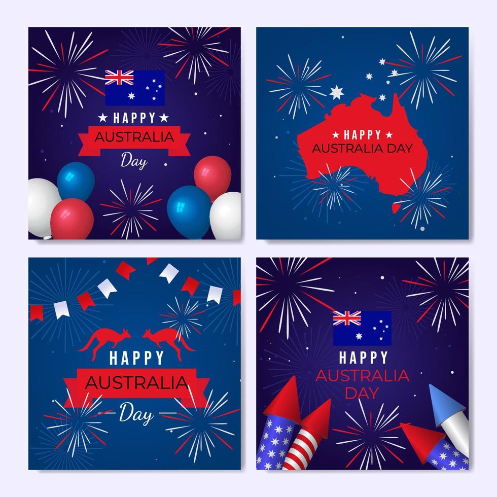 Australia Day Social Media Concept vector