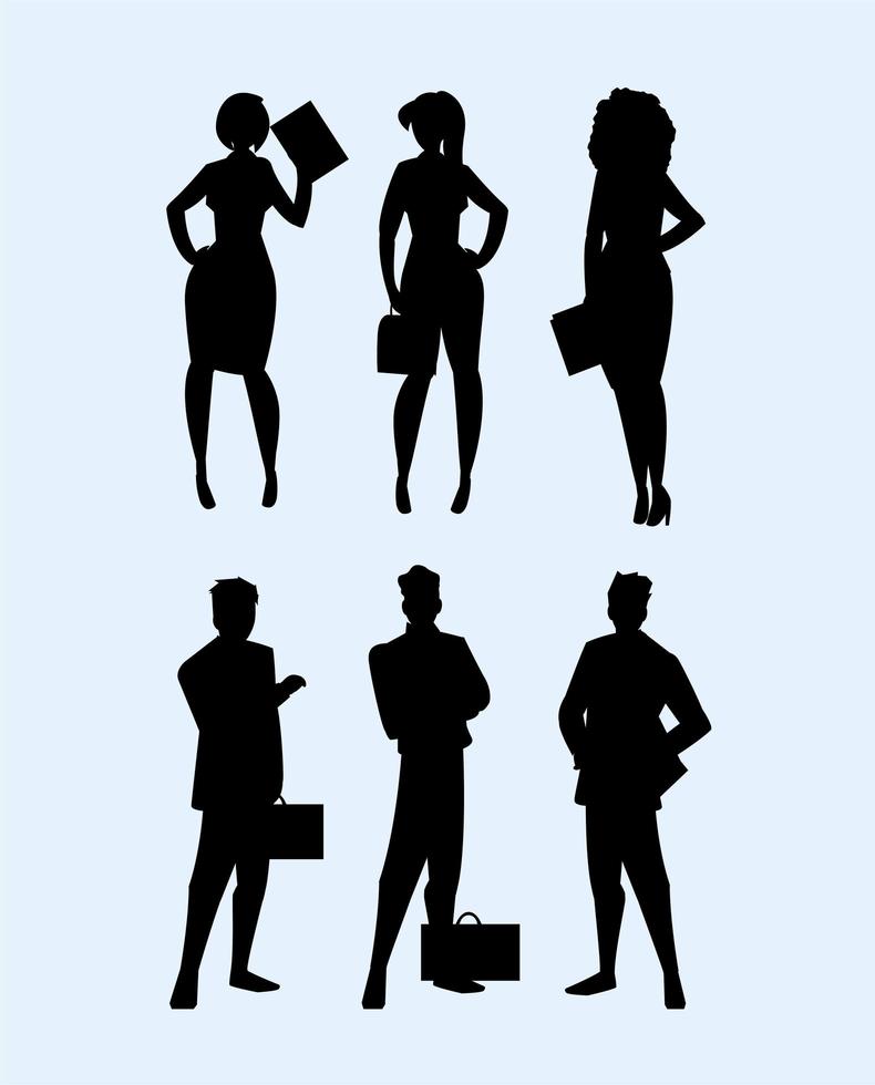 Group of businesspeople silhouettes vector design
