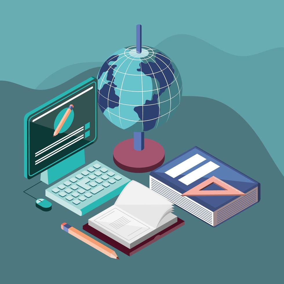 online education school vector