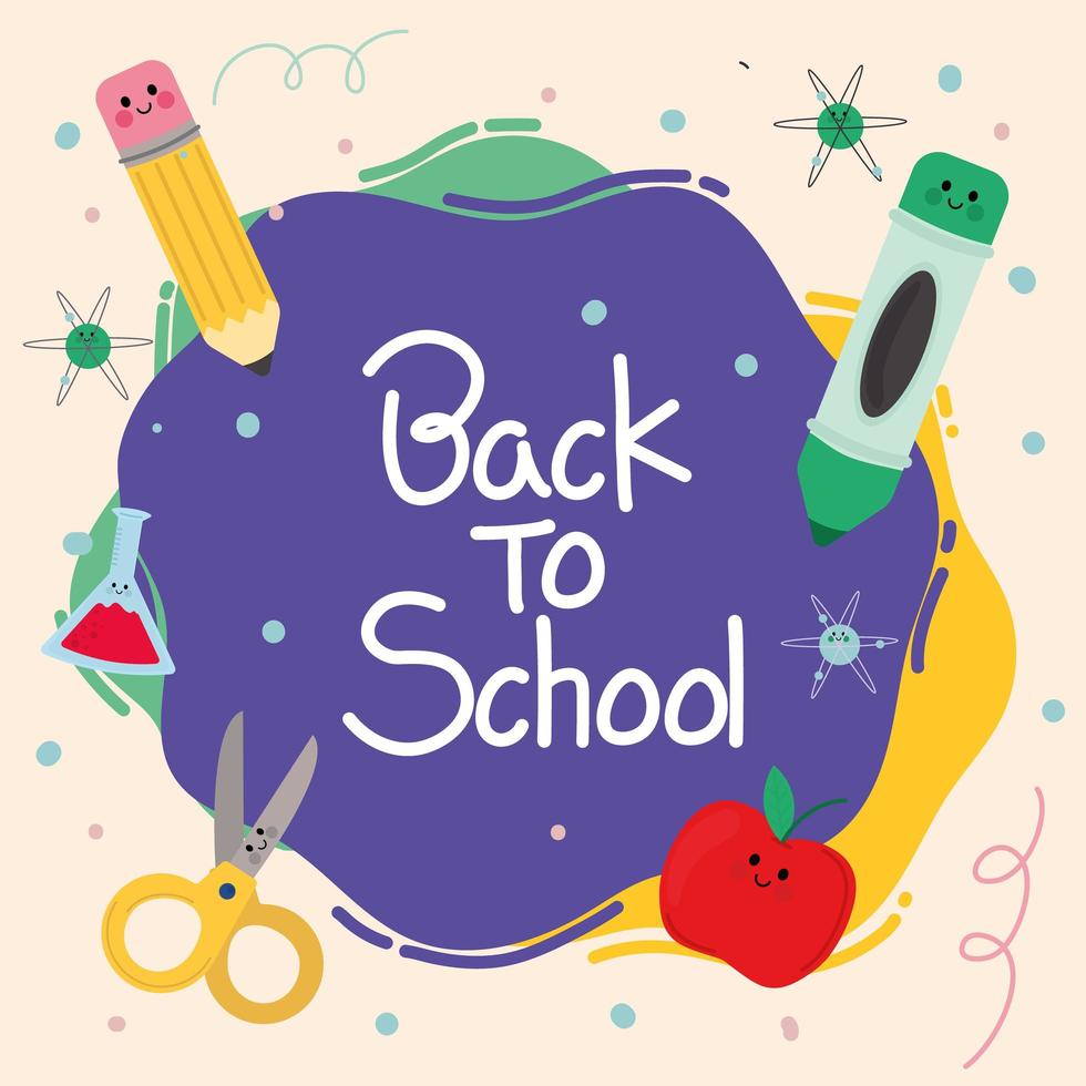 back to school card vector