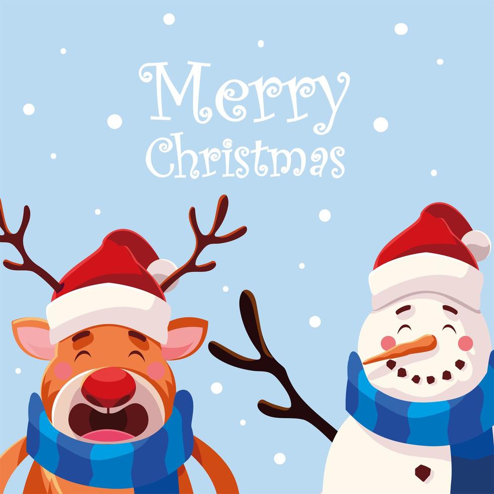 card of christmas with label merry christmas vector