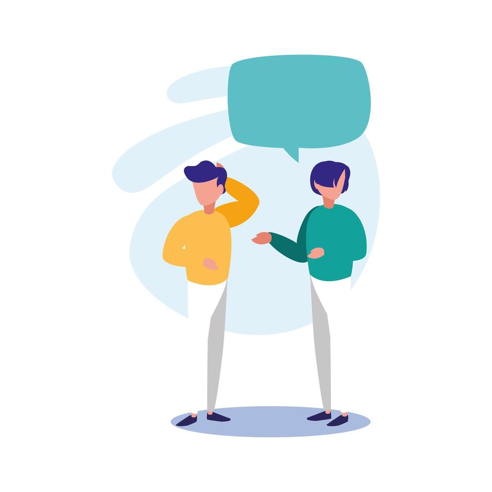 Men with communication bubble vector design