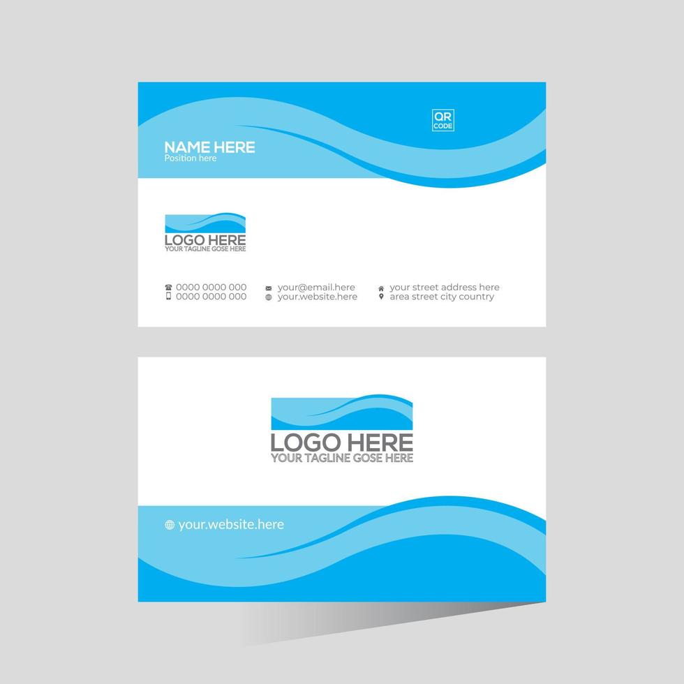 cyan colored creative vector business card