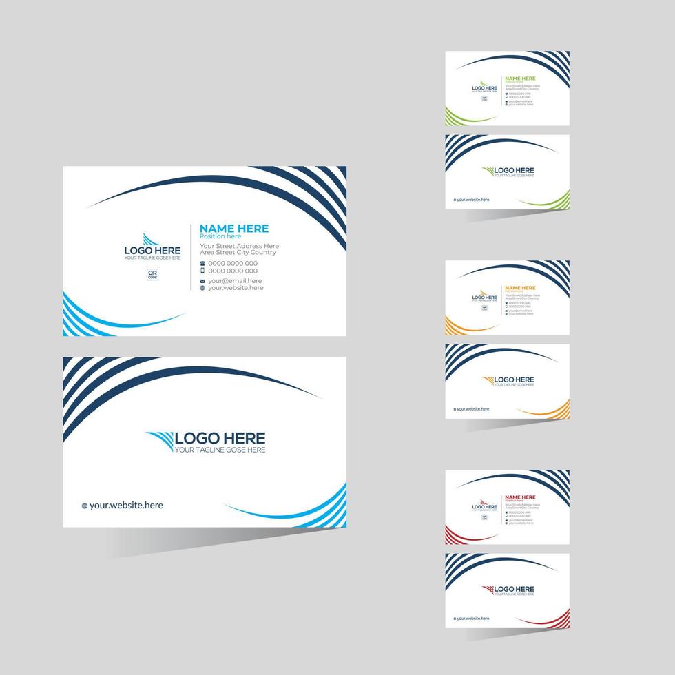 cyan colored creative vector business card