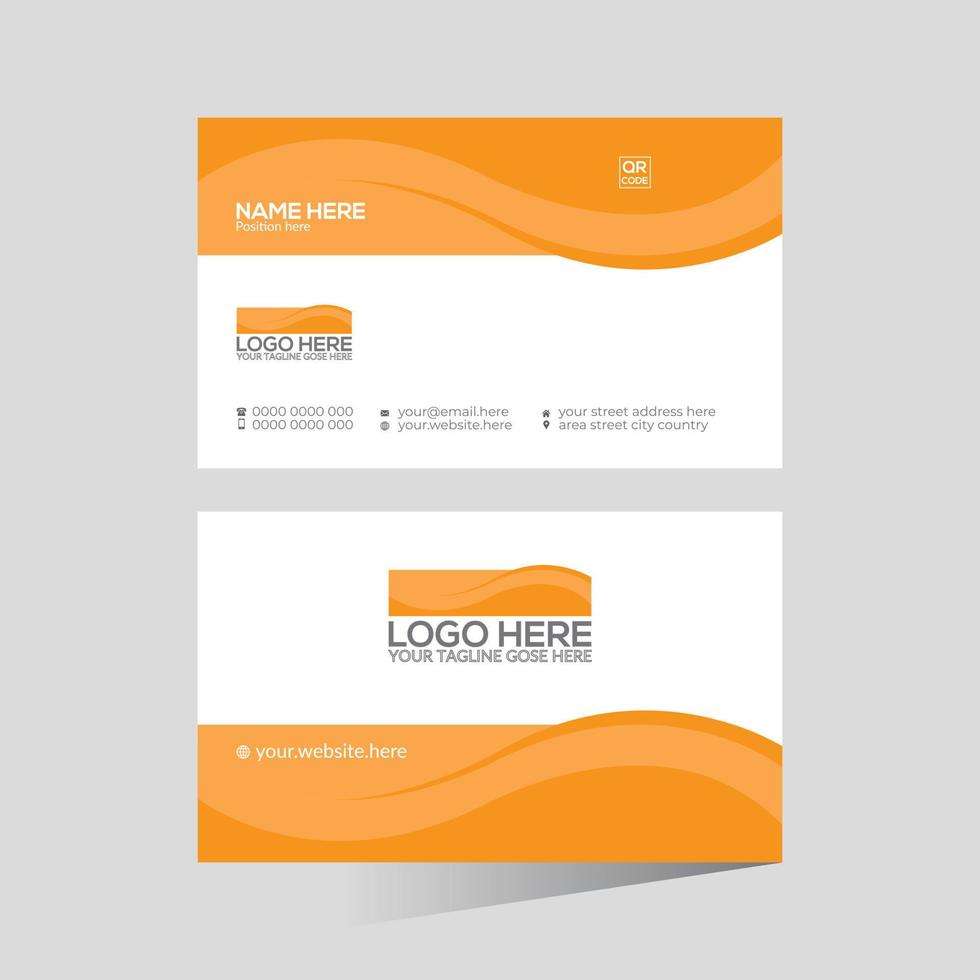 orange colored creative vector business card