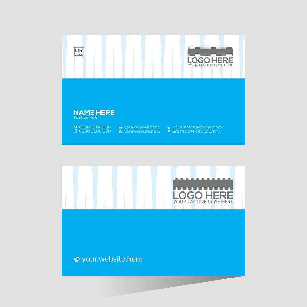 cyan colored creative vector business card