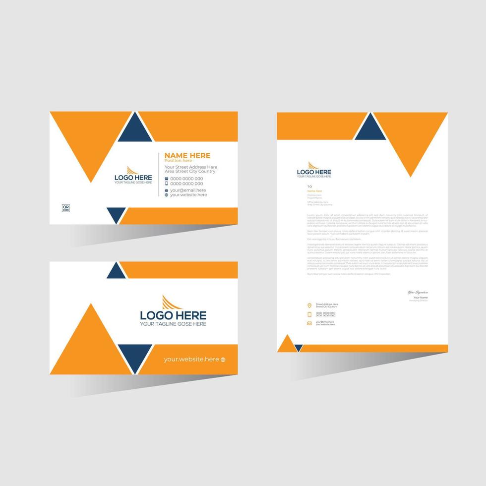 orange colored vector letterhead design