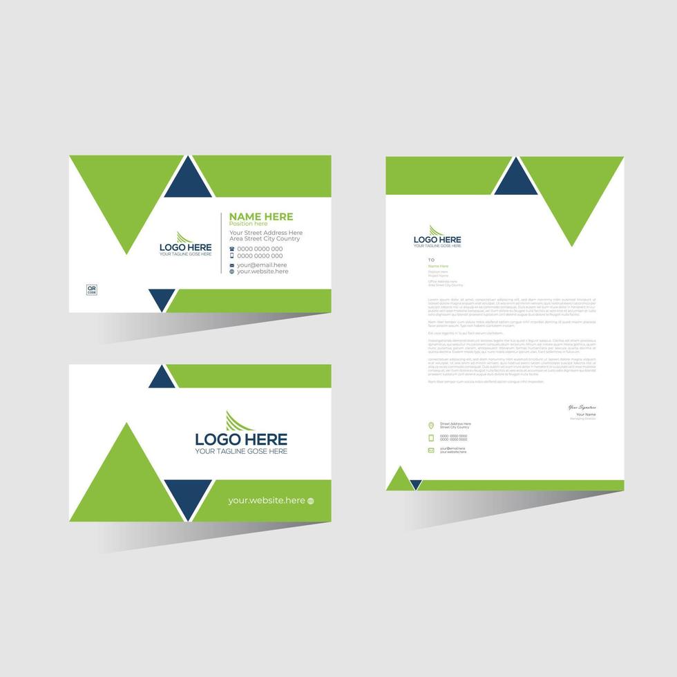 green colored vector letterhead design