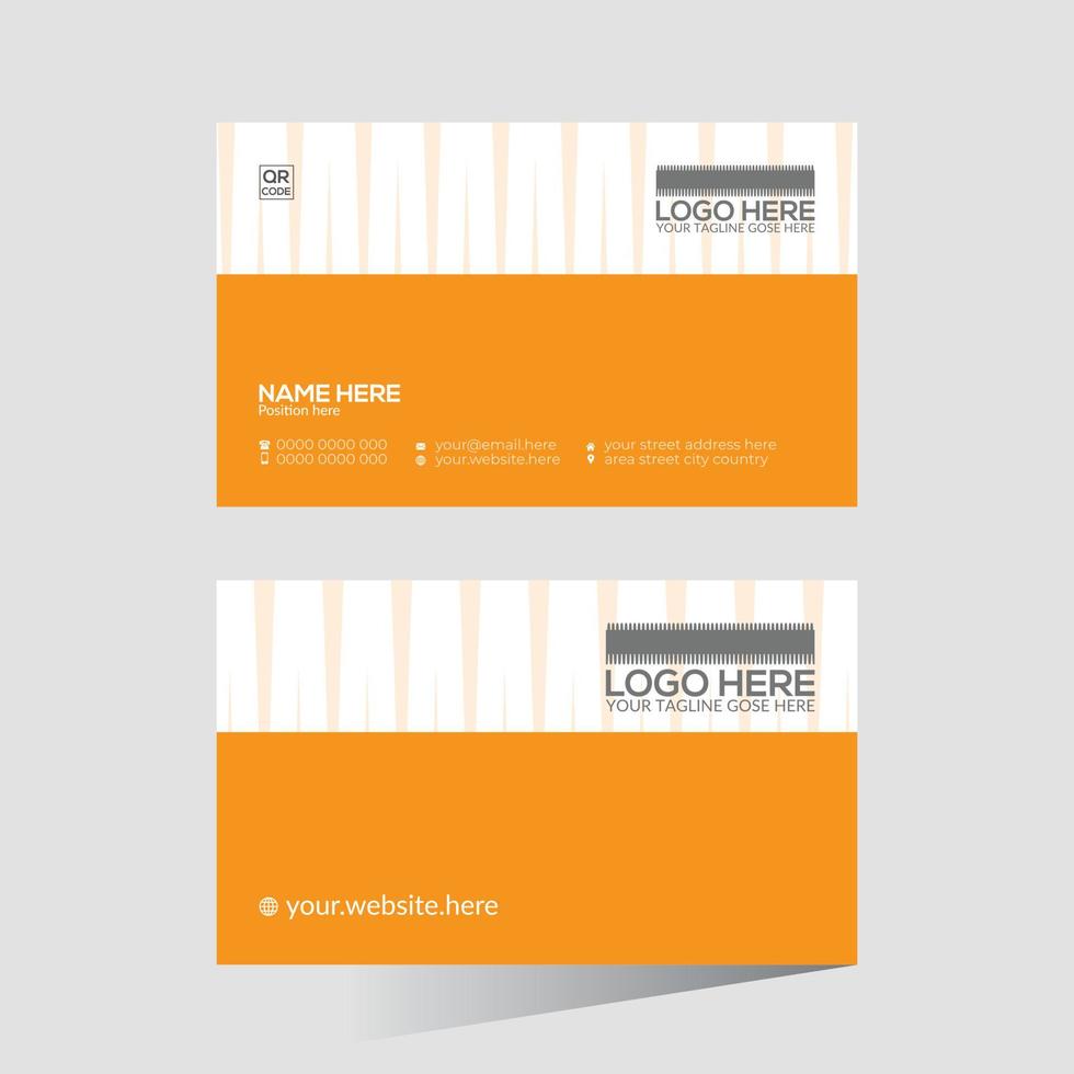 orange colored creative vector business card