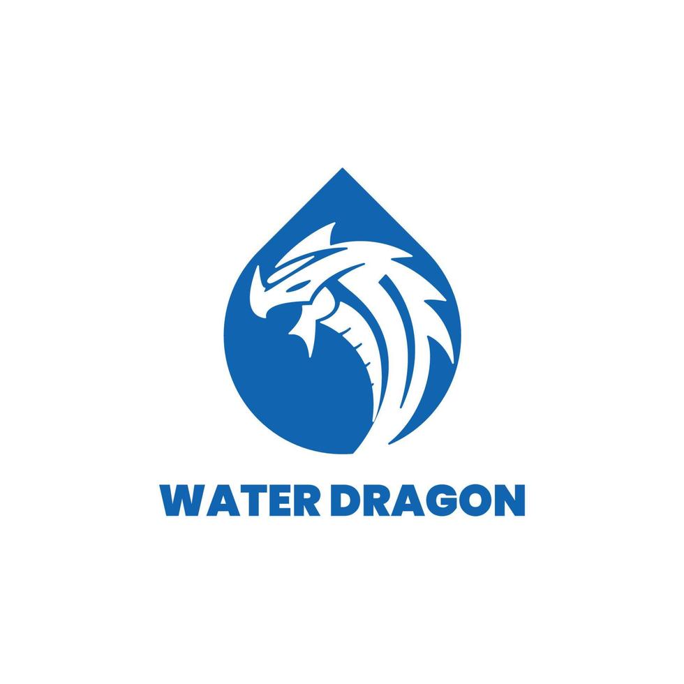 el logotipo del dragón azul y el agua es perfecto para el logotipo de una empresa o de un juego vector