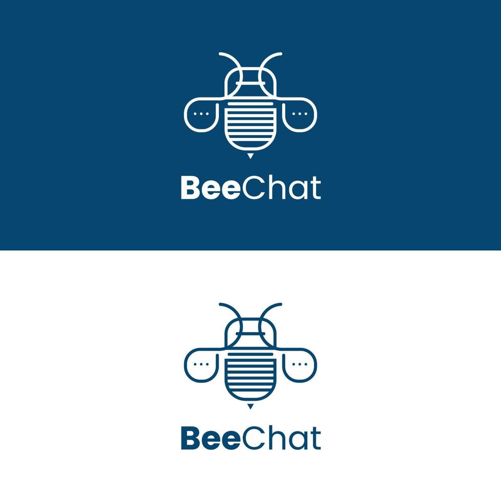 The bee logo and the speech bubble on its wings are perfect for any chat app logo or any company that has to do with talking vector