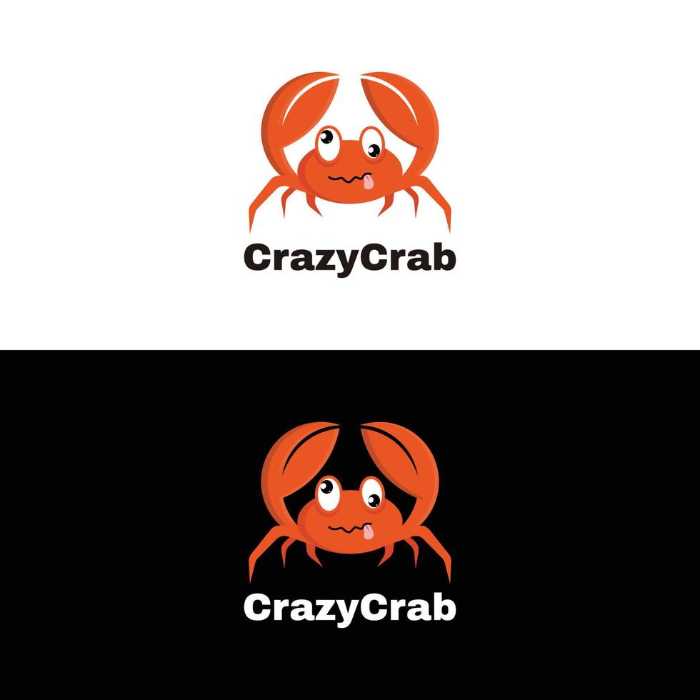 vector cartoon crazy crab character suitable for seafood business or