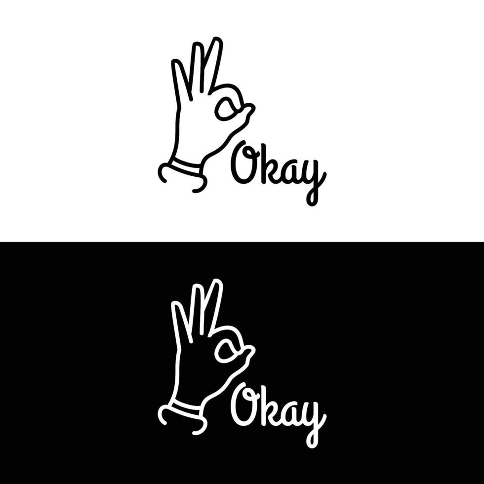 The okay hand symbol is suitable for modern coffee businesses or other businesses vector
