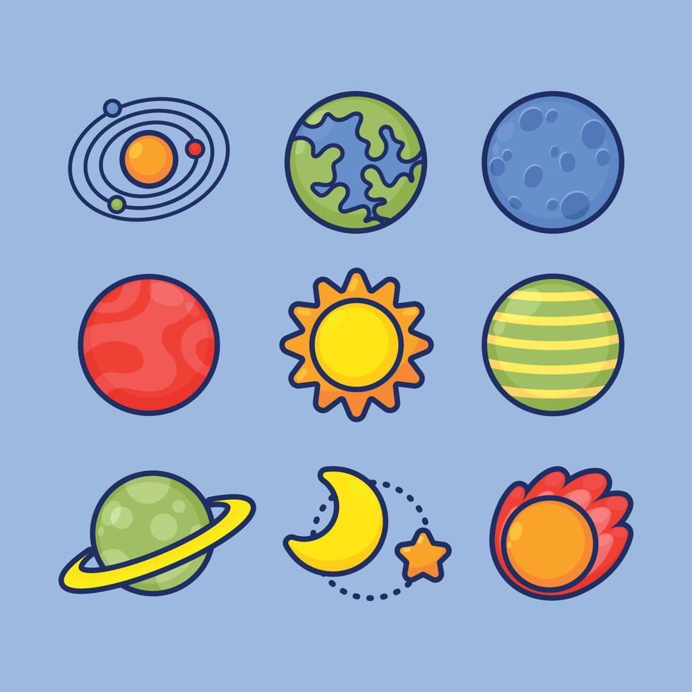 Celestial Body Icon Set vector