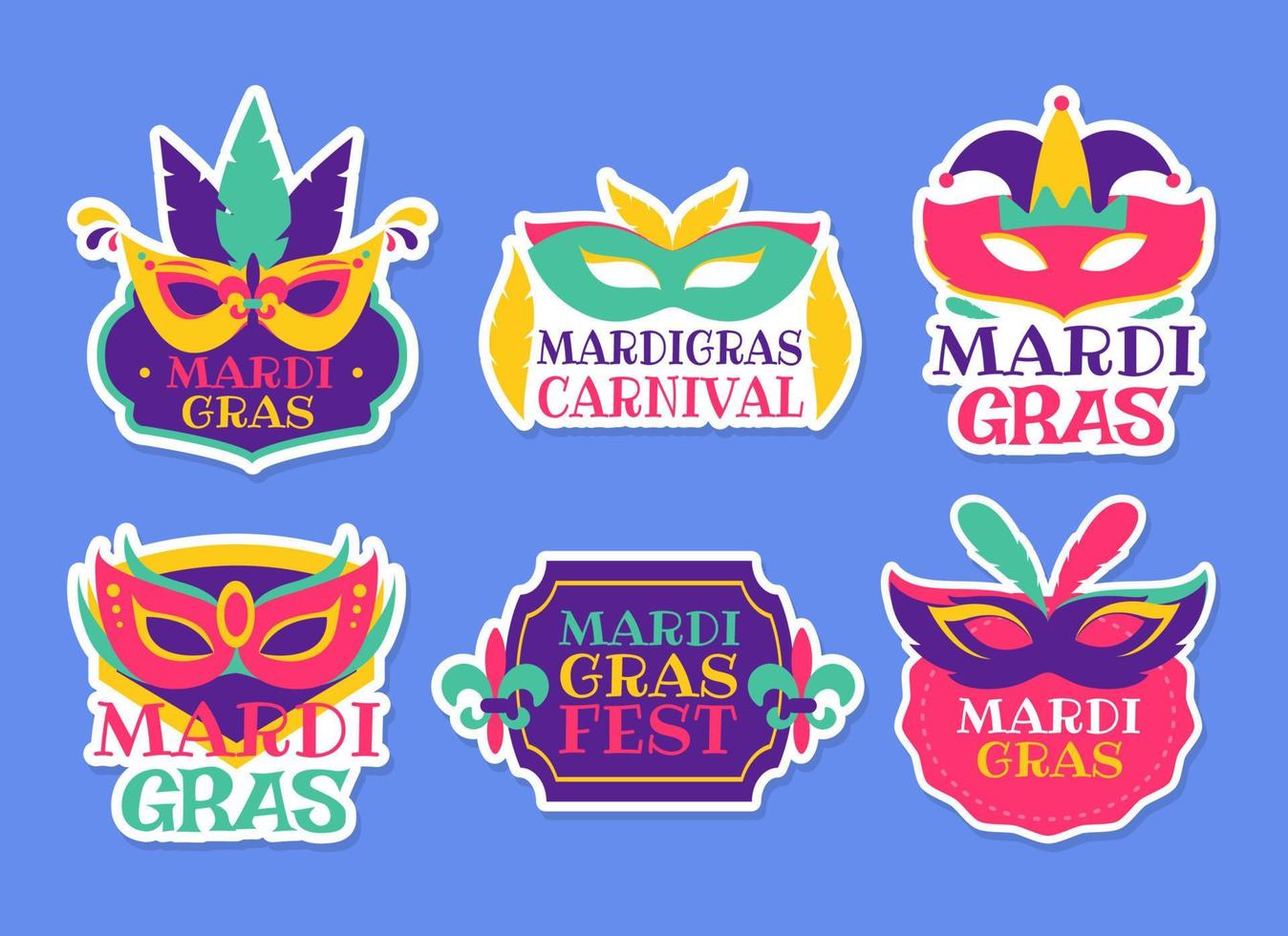 Colorful Mardi Gras Carnival Sticker vector