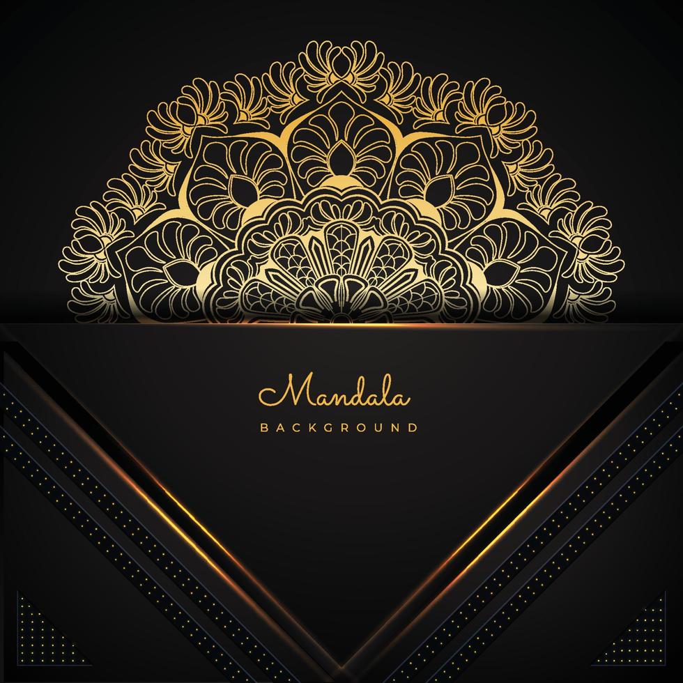 Mandala background with luxurious abstract pattern in golden gradient vector
