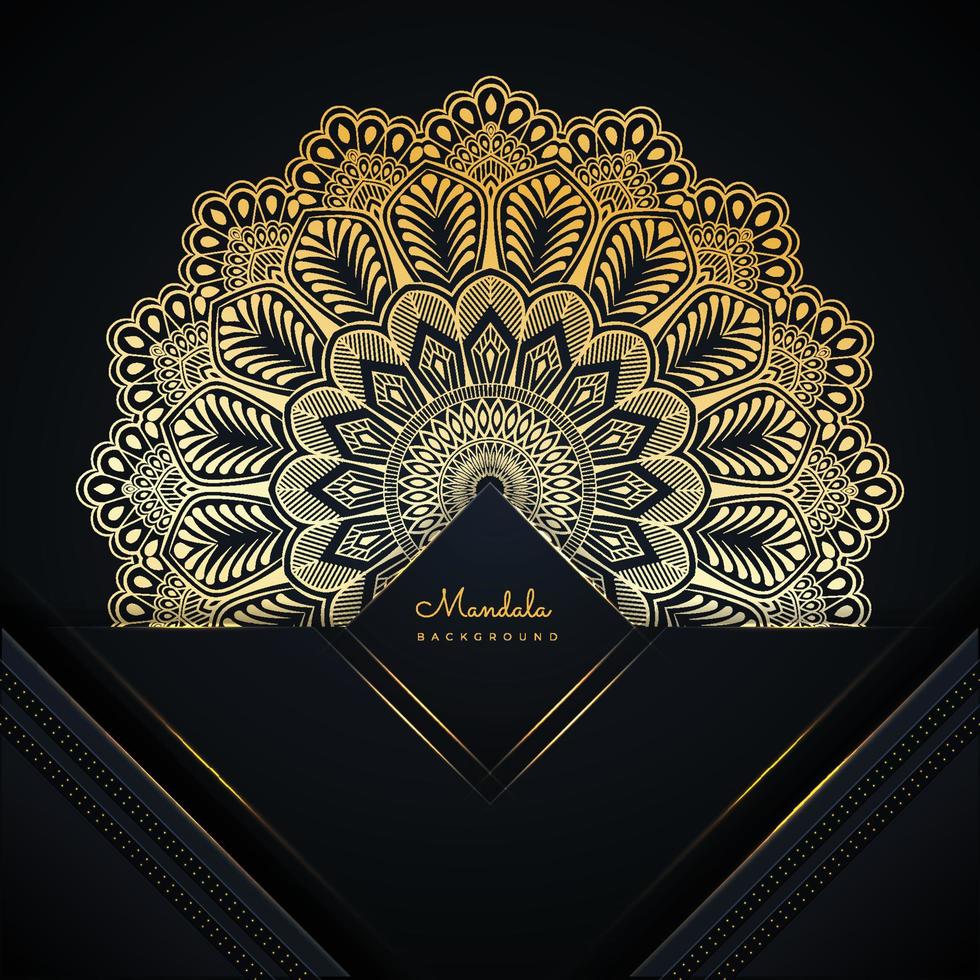 Luxury ornamental mandala background design with golden gradient in abstract texture  for business card, poster, brochure, flyer, invitation, banner, label and fashion designing. vector