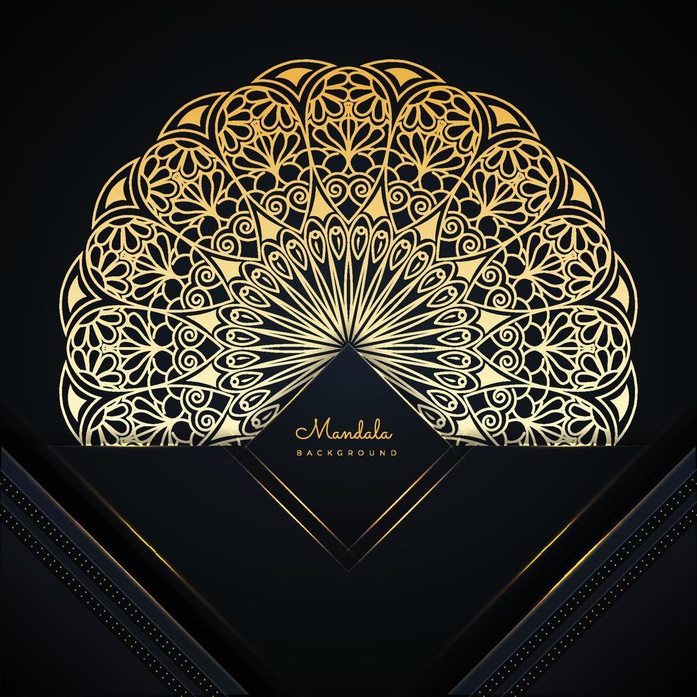 Luxury mandala arabesque background design in geometric shape for invitation cards. vector