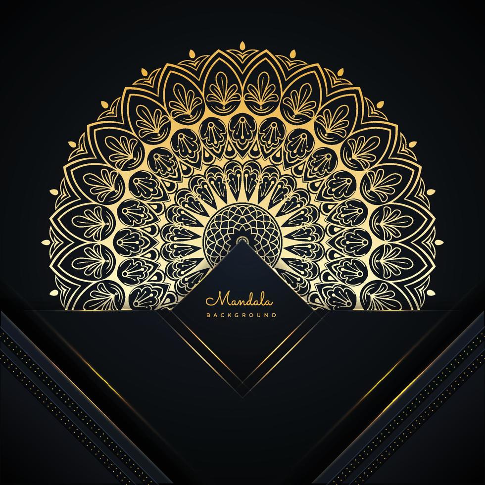 Luxury ornamental mandala background design in gold color vector
