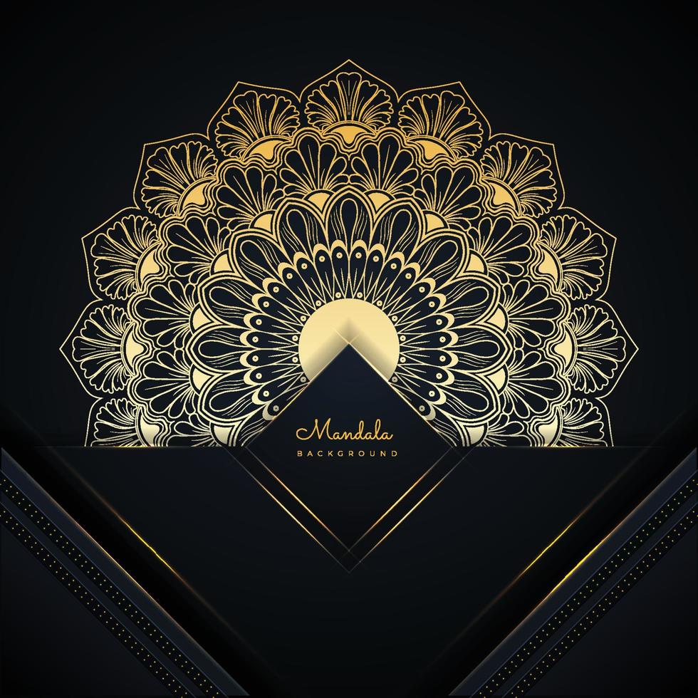 Luxurious arabesque mandala golden pattern abstract art for business card, poster, postcard, brochure, flyer, invitation, banner, label and fashion designing. vector