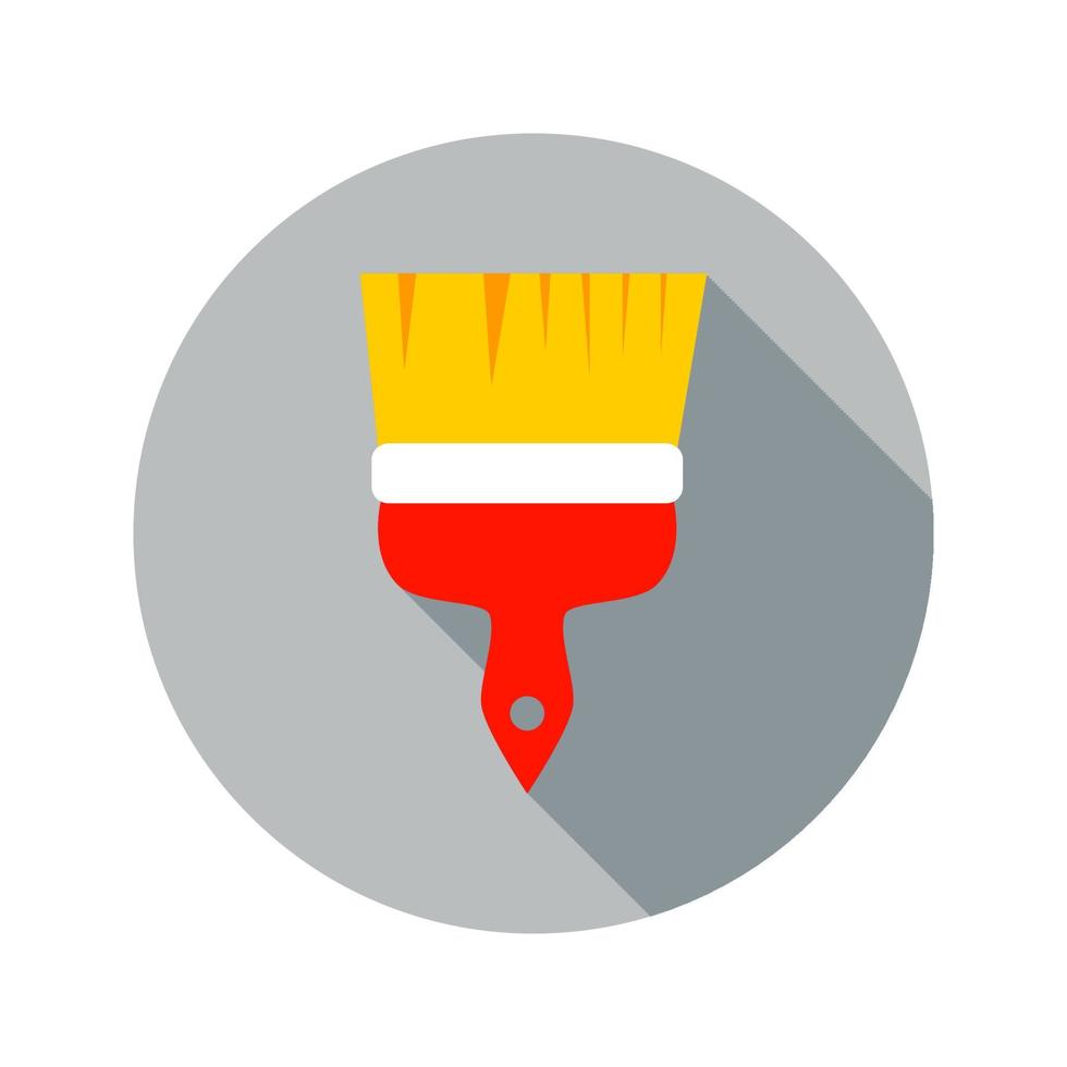 Flat Paint Brush Circle Icon vector