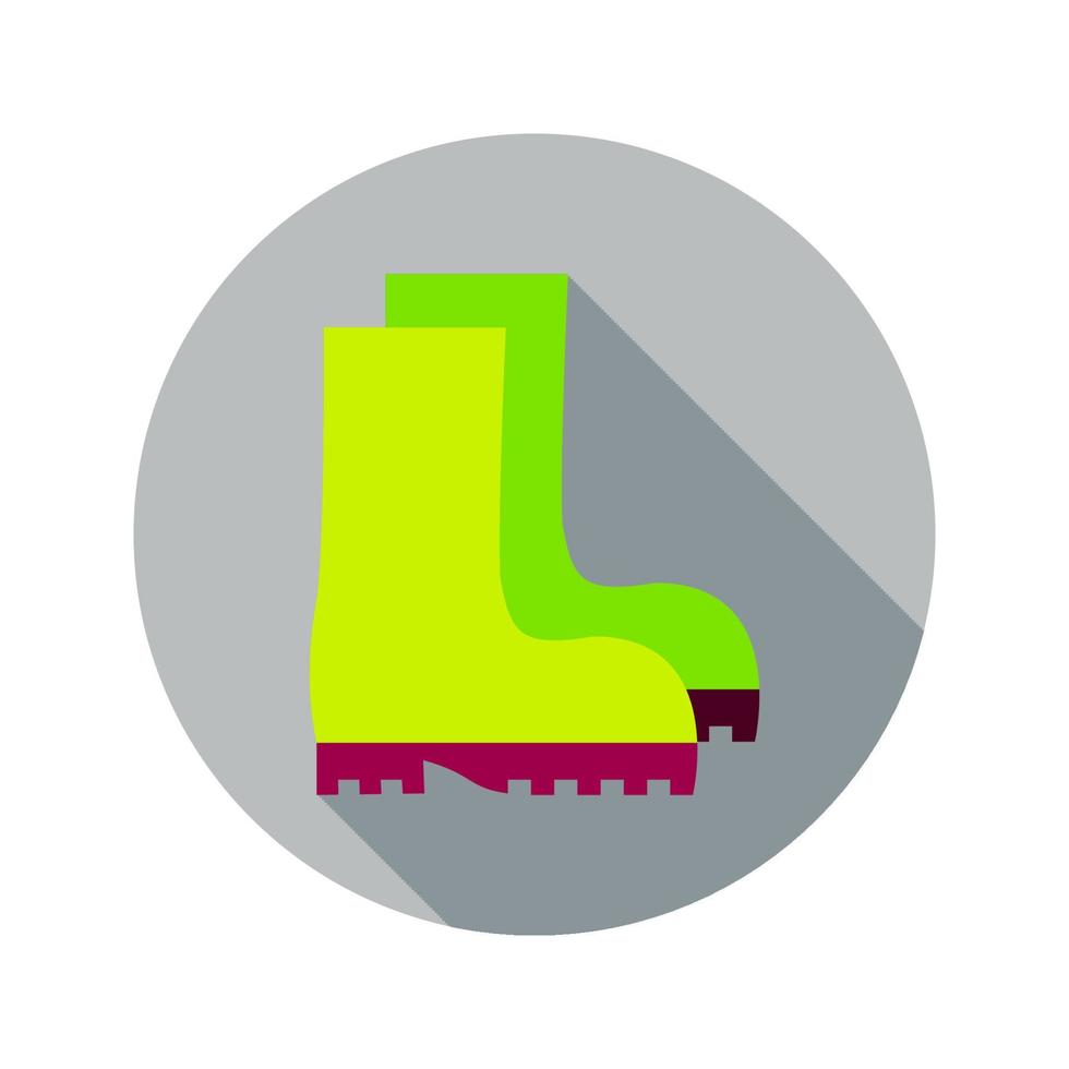 Flat Garden Boots Circle Icon vector