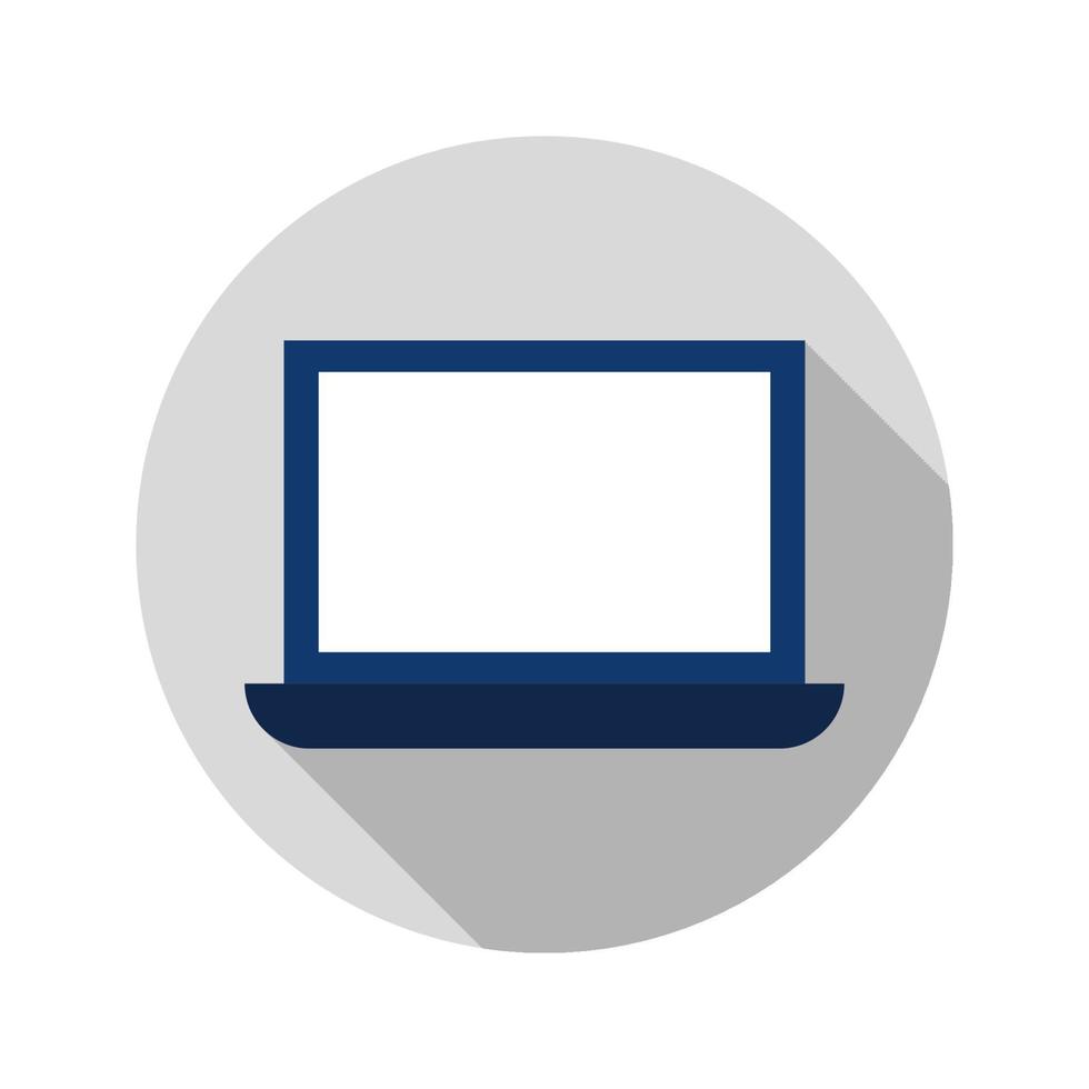 Flat Laptop Circle Icon vector