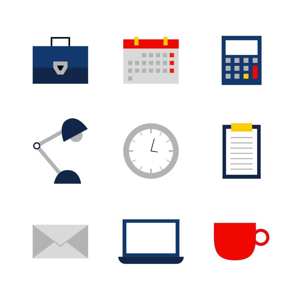 Flat Office Set vector