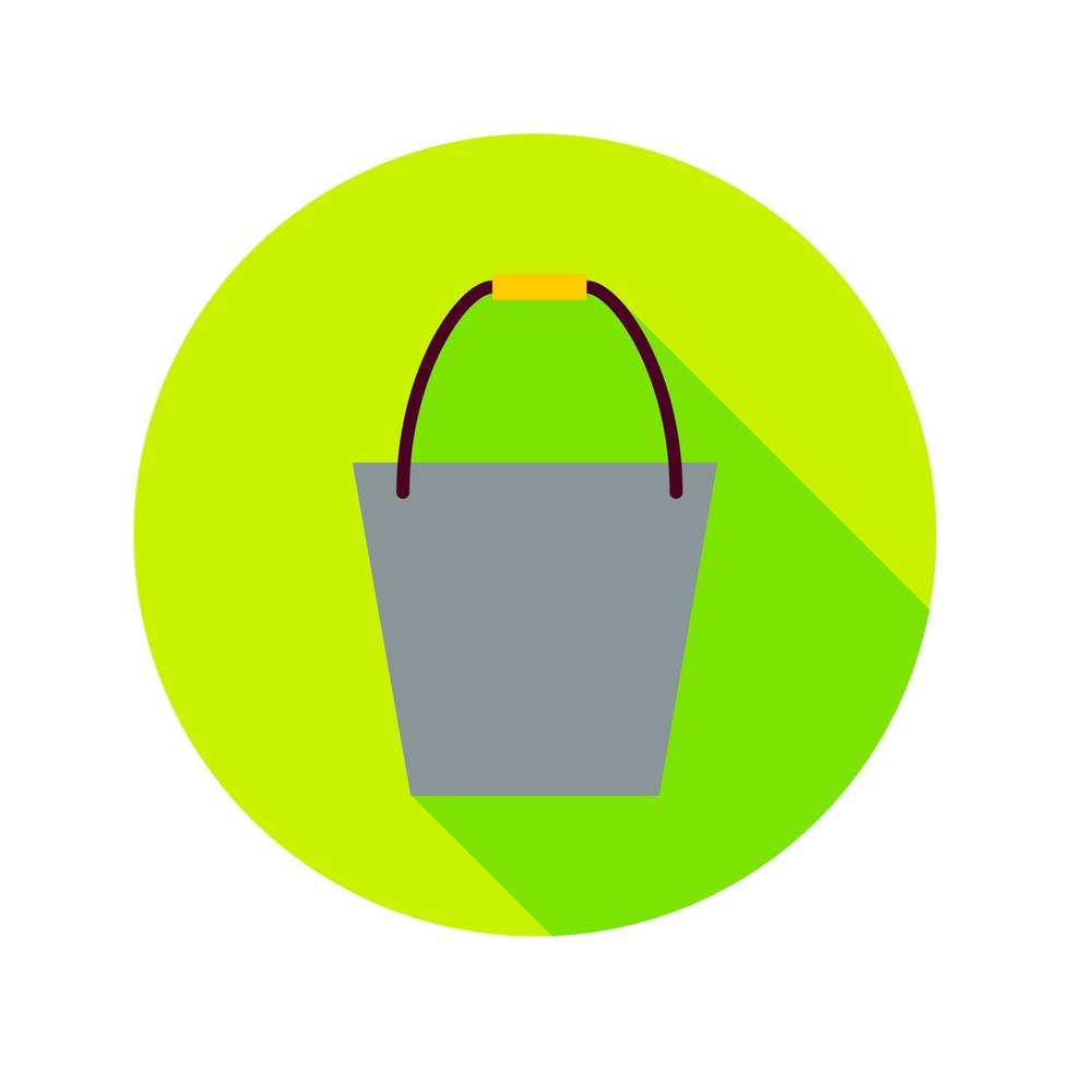 Flat Bucket Circle Icon vector